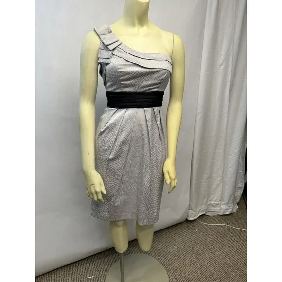 DB Studio White Stretch‎ Light Gray Dress Size 2 - Picture 6 of 11